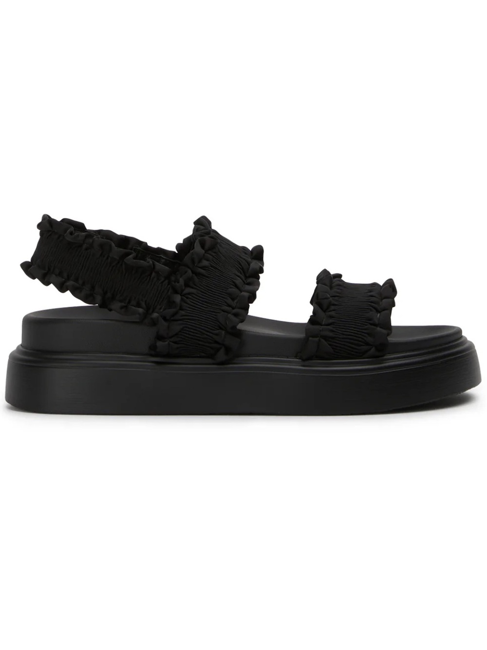Tony Bianco Jerry Black Ruffle Flatform Sandals US 8.5, EUR 39